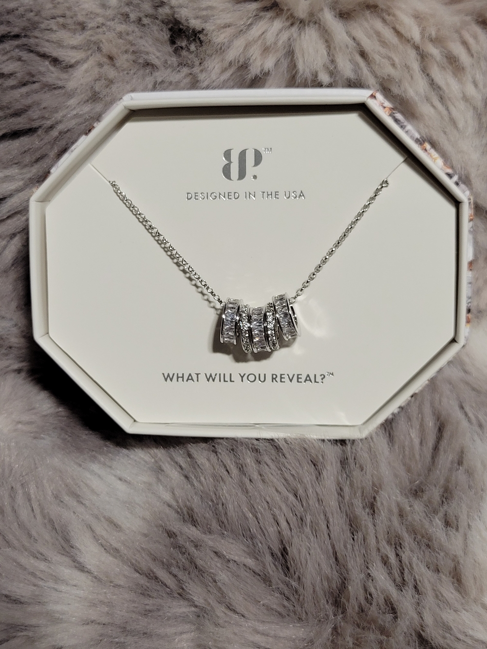 Sterling Silver Multi-Ring Pendant Necklace - Silver